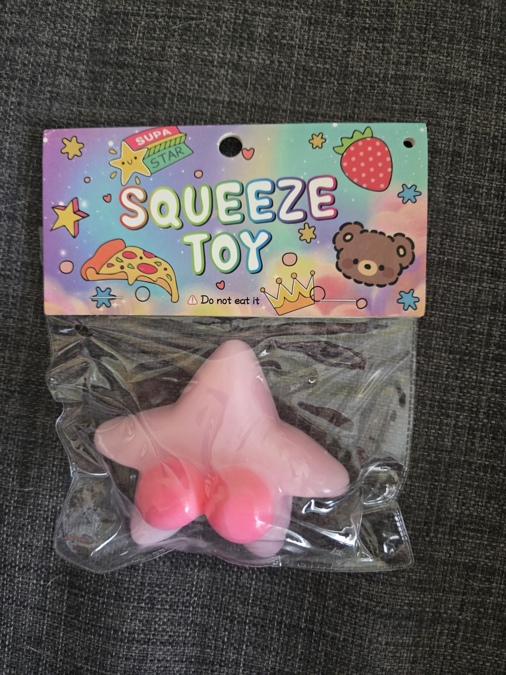 Pink Star Squeeze Toy - Soft Sensory Stress Reliever